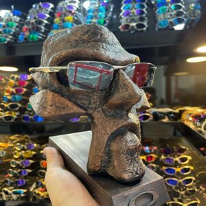 Óculos vilao armaçao cromo lente liquid metal