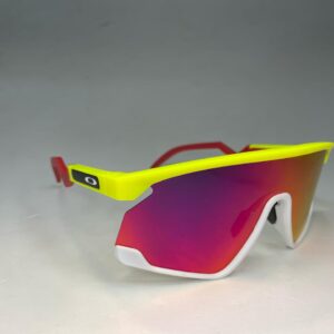 Óculos bxtr branco/amarelo neon lente tanzanite