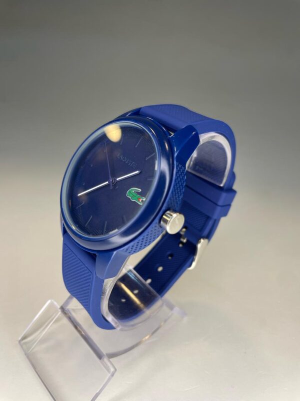 Relógio lacoste azul pulseira borracha