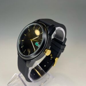 Relógio lacoste preto pulseira borracha